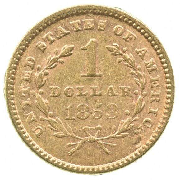 1853 $1 Liberty Head Gold Dollar