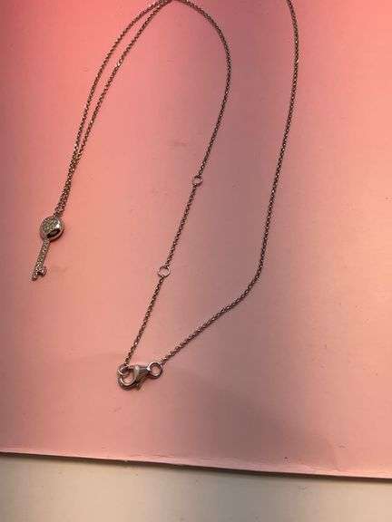 BRAND NEW 14K WHITE GOLD DIAMOND CHAIN AND PENDANT