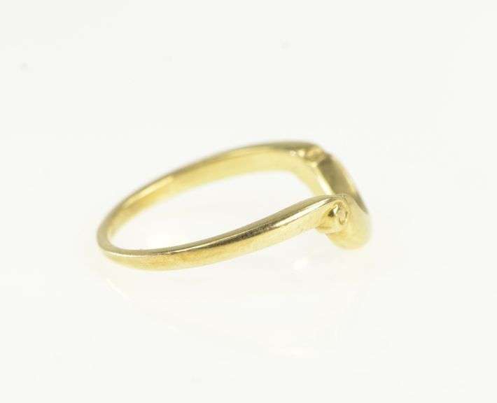18K Yellow Gold Curved Contour Vintage Wedding Band Ring