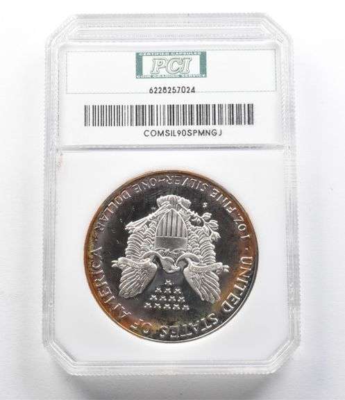 PR65 1990-S American Silver Eagle 100% White PCI
