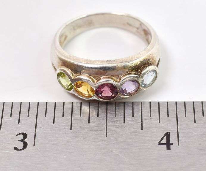 Sterling Silver Multi-Gemstone Ring