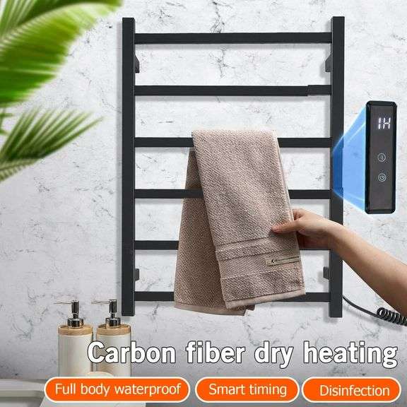 6-Bar Towel Warmer Rack Wall-Mounted Electric Heater