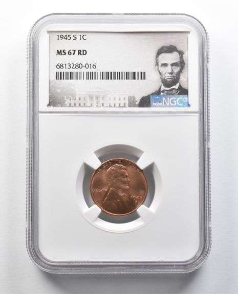 MS67 RD 1945-S Lincoln Wheat Cent NGC