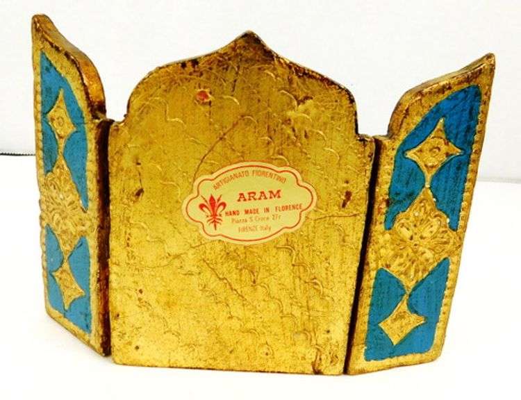 Petite Angelic Italian Florentine Triptych