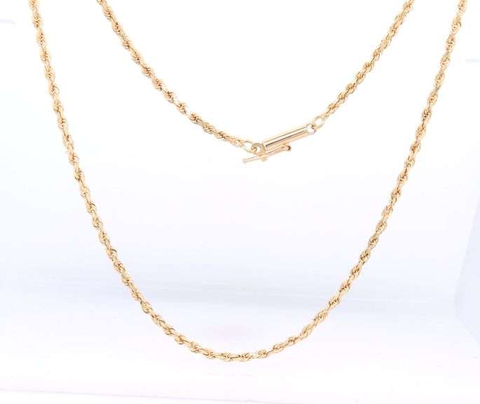 14kt Yellow gold rope chain necklace