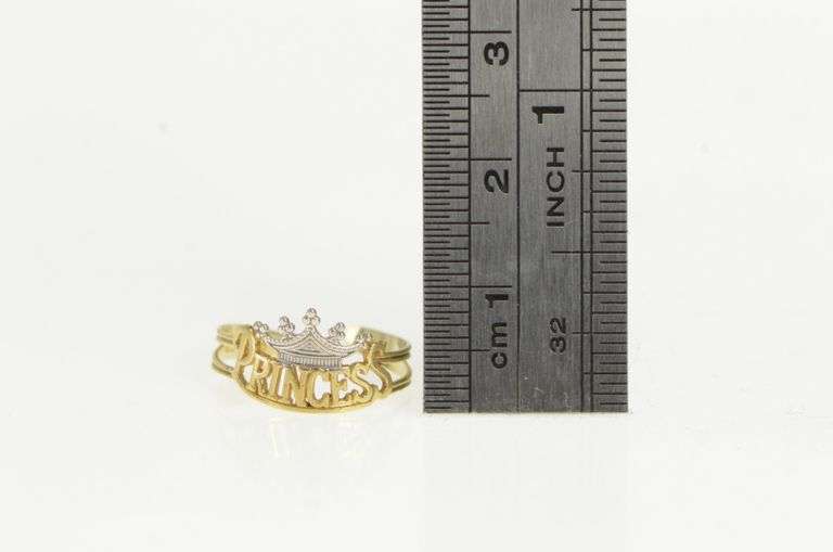 10K Yellow Gold Princess Crown Tiara Royal Spoiled Toe Ring