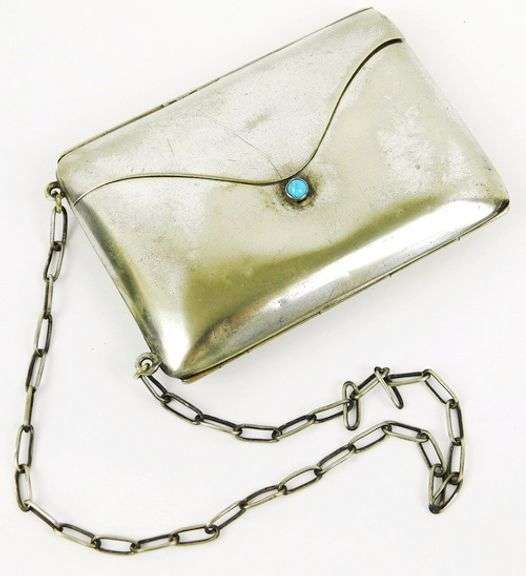 Antique Ladies Silverplate Wristlet Purse