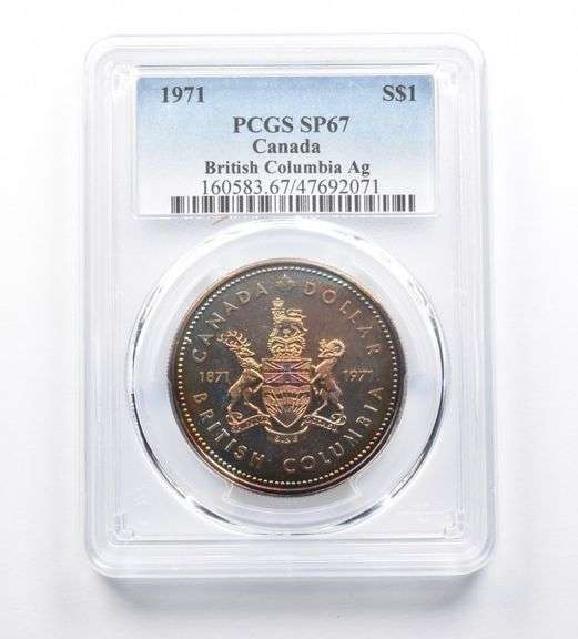 SP67 1971 Canada 1 Dollar Silver PCGS Monster Toning