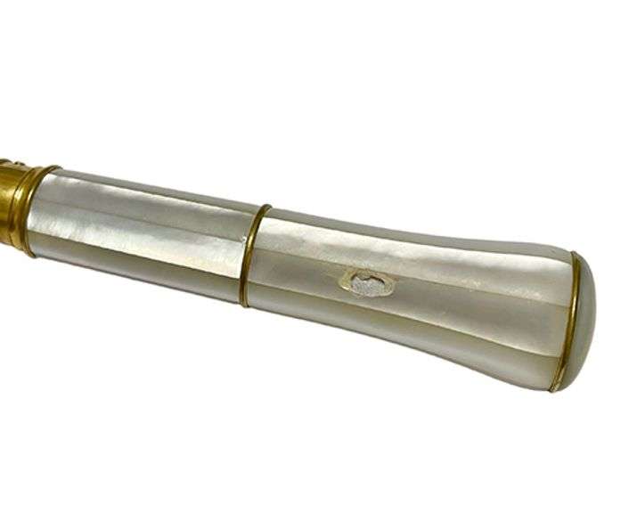 Antique Lemaire FI Paris France Brass and Mother of Pearl Handled Opera Glasses