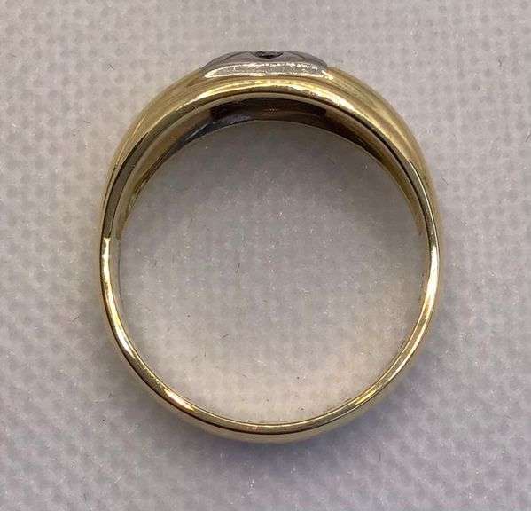 MAGICAL 14K TWO TONE SOLITAIRE DIAMOND MEN’S RING