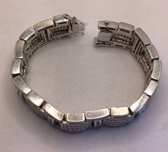 STUNNING 14K ICY WHITE GOLD MEN’S DIAMOND BRACELET