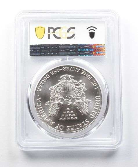 MS69 1990 American Silver Eagle PCGS Beautiful Red Toning