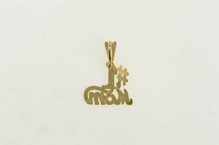 14K Yellow Gold #1 Number One Mom Mother's Day Charm/Pendant