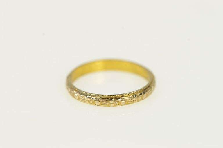 10K Yellow Gold 1.8mm Victorian Blossom Child's Baby Ring