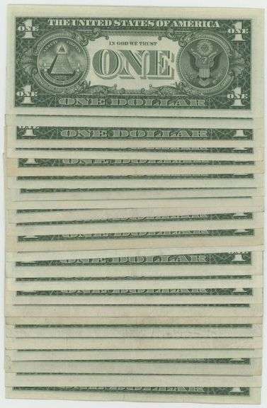 23 Scarce AU/CU $1 Silver Certificate STAR notes from 1957 Series