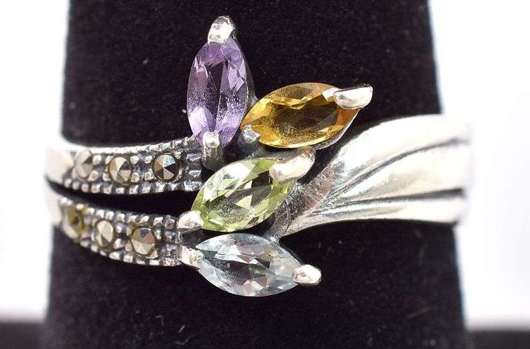 Sterling Silver Multi-Gemstone Ring