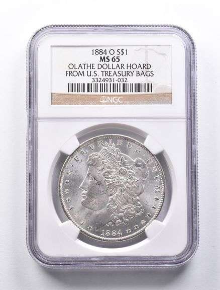 MS65 1884-O Morgan Silver Dollar Olathe Dollar Hoard NGC