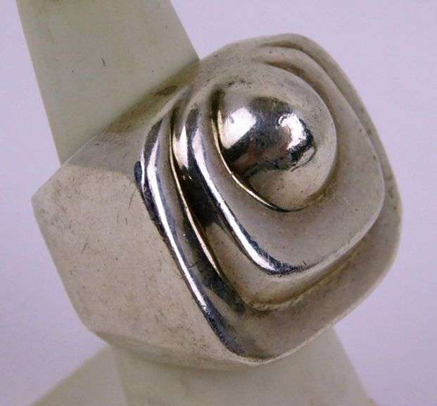 Heavy Big Chunky Sterling Silver Ring, Size 6