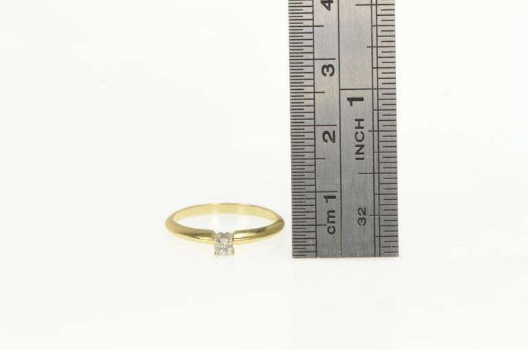14K Yellow Gold 0.10 Ct Diamond Solitaire Classic Promise Ring