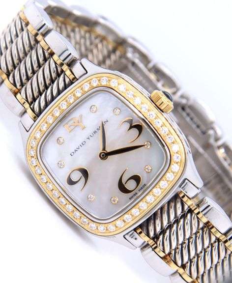 David Yurman throughbred 2 tone diamond watch
