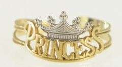 10K Yellow Gold Princess Crown Tiara Royal Spoiled Toe Ring