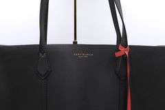 Tory burch black leather tote bag