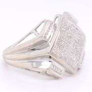 Men's Criss cross diamond ring in white gold