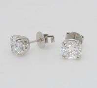 Certified 2.02CTW Diamond Stud Earrings
