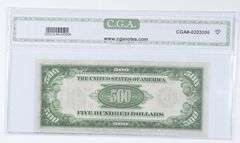 1934-A $500 FR#2202-G FRN Green Seal Graded CGA 68 Gem UNC