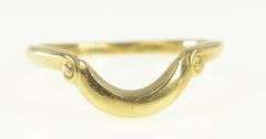 18K Yellow Gold Curved Contour Vintage Wedding Band Ring