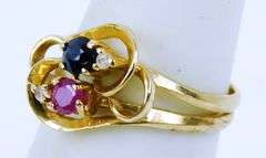 Pretty & Petite 14K Ruby, Sapphire, Diamond Ring