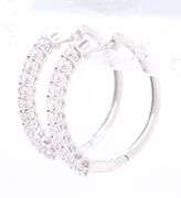 10kt White gold 0.35ctw Illusion set diamond hoop earrings