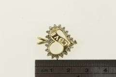 10K Yellow Gold Vintage Diamond Love Banner Heart Pendant