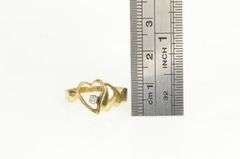 14K Yellow Gold Heart Diamond Inset Vintage Love Ring