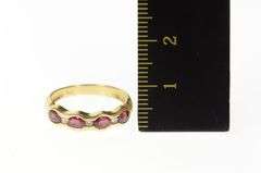 14K Yellow Gold 0.73 Ctw Natural Ruby Diamond Wedding Band Ring