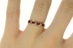 14K Yellow Gold 0.73 Ctw Natural Ruby Diamond Wedding Band Ring