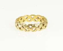 14K Yellow Gold 5.0mm Woven Lattice Pattern Band Ring