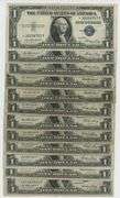 Nice lot of 12 Series of 1935 $1 Silver Certificate STAR notes