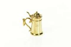 10K Yellow Gold Articulated 50 Engrave German Beer Stein Charm/Pendant