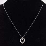 Phenomenal 14K white Gold Diamond Heart Pendant Necklace