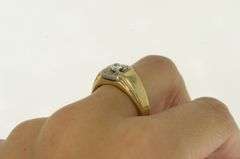14K Yellow Gold 0.32 Ct Diamond Solitaire 1960's Men's Ring