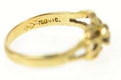 18K Yellow Gold Diamond Solitaire Retro Simple Promise Ring