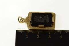 Gold Filled Black Onyx Carnelian Roman Soldier Chariot Charm/Pendant