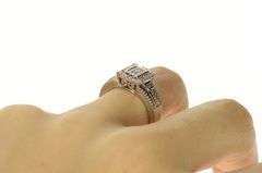 10K White Gold 0.52 Ctw Princess Diamond Squared Engagement Ring