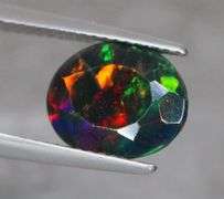 Silky black block pattern 1.83ct Black Opal