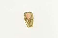 14K Yellow Gold Faceted Morganite Diamond Statement Pendant