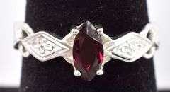 Sterling Silver Red Garnet Gemstone Ring