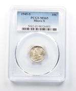 MS65 1945-S Micro S Mercury Dime PCGS