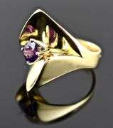 Exquisite 14K and Amethyst Geometric Ring