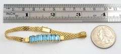 Attractive 14K YG Bracelet with Blue Topaz